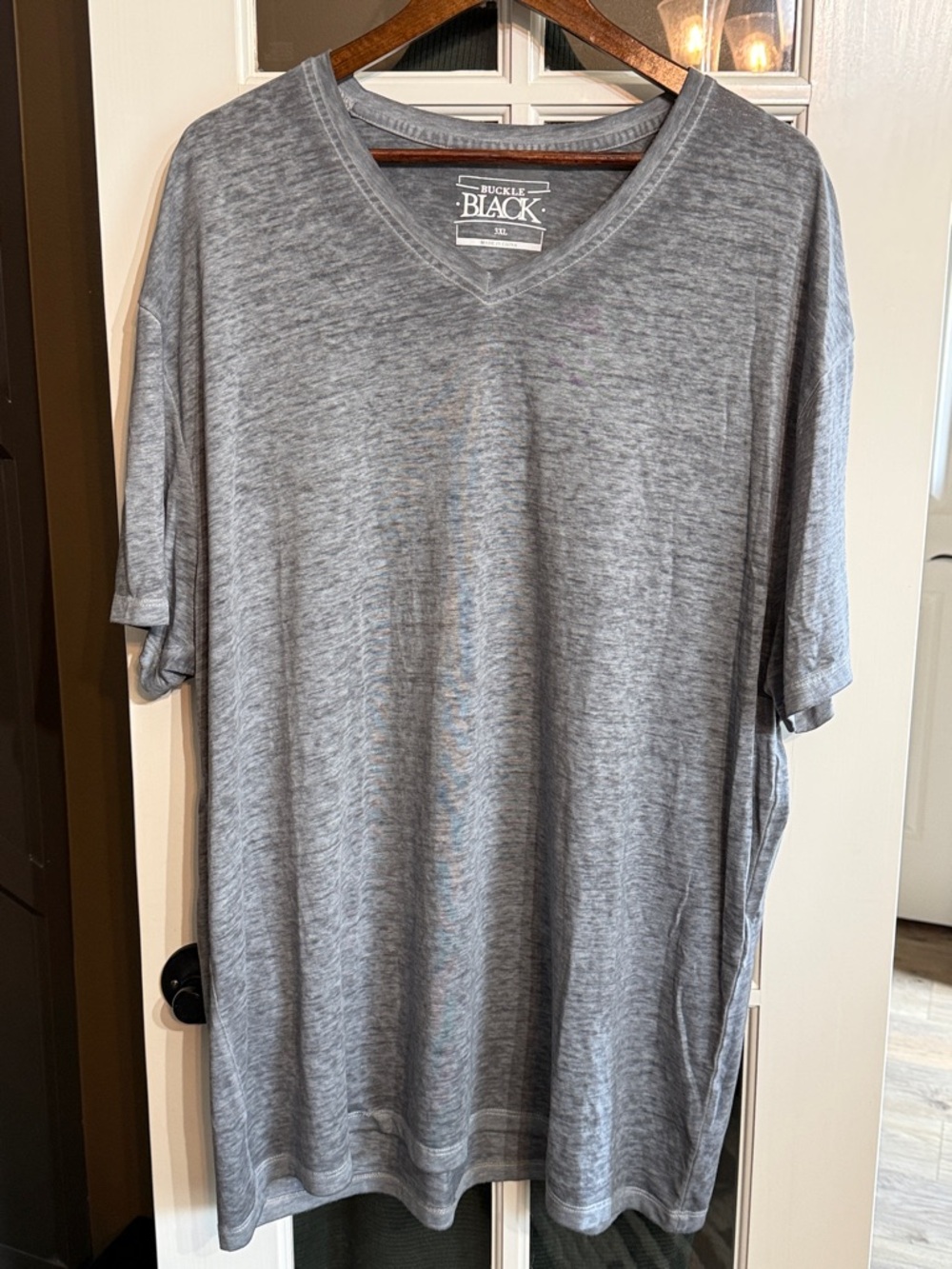 BUCKLE BLACK V-Neck Short Sleeve Lightweight Blue Tee Shirt 3X